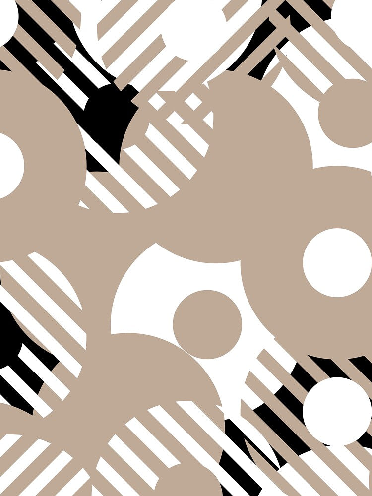 Brown Black and White Circle and Stripe Pattern Pairs DE 2022 Popular Color Trail Dust DE6123 by ColorOfTheYears