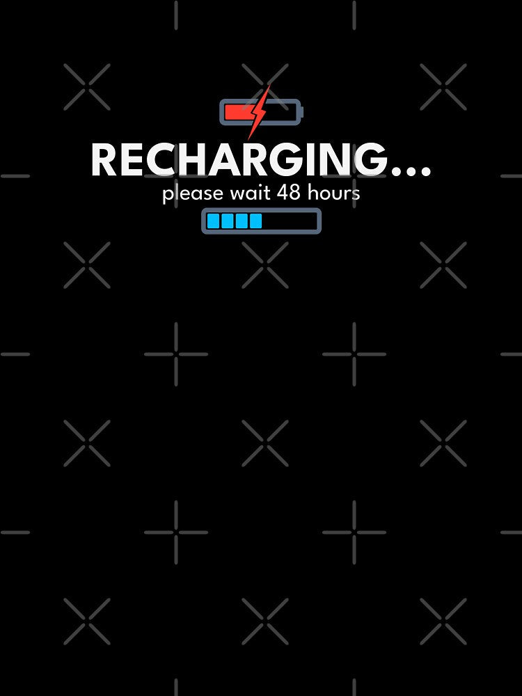 Recharging Please Wait 48 Hours | Sarcastic Introvert Humor Shirt by vizzionary Unisex , , , Long Sleeve Tee