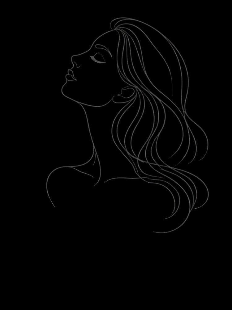 Minimalist Woman Line Art Portrait – Soft Girl Beauty Aesthetic Illustration by SirensSageStone