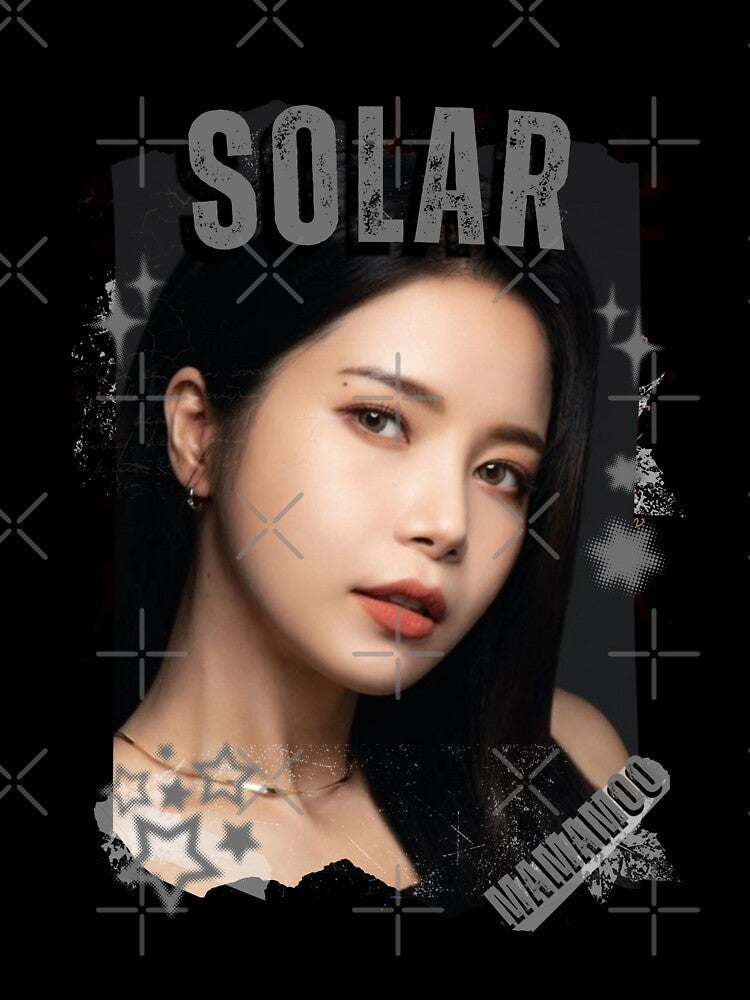 Mamamooo Solar Kpop Female group Scrapbook Collage Cozy Y2K Vintage Design by HELL0WBELLO Unisex , , , Long Sleeve Tee
