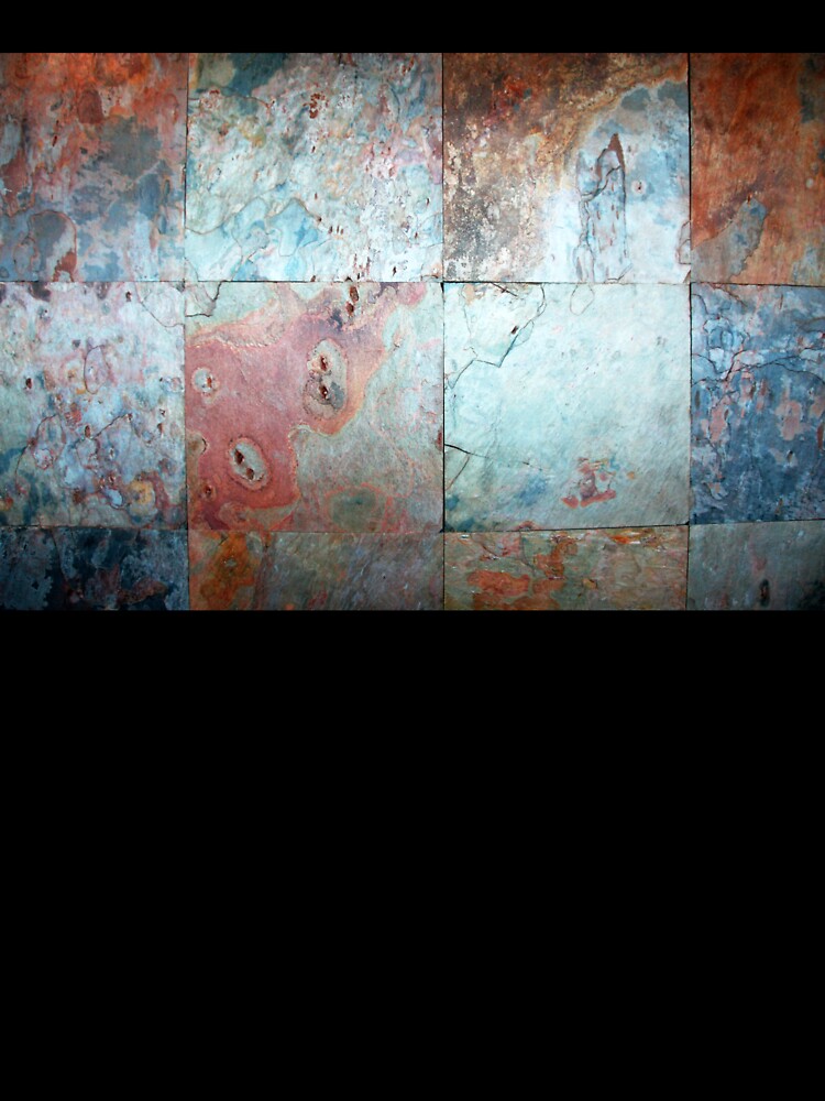 Tiles in Rust Grey Earth Tones Background by Sharon Schwalbe