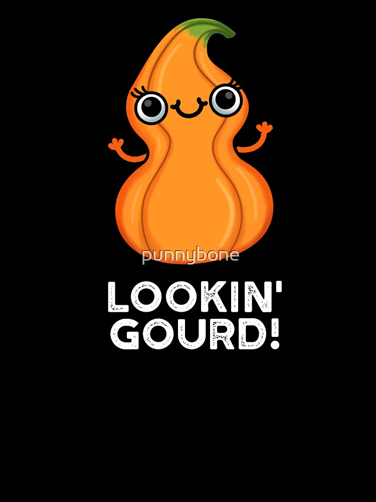 Looking Gourd Funny Veggie Pun (Dark BG) by punnybone Unisex , , , Long Sleeve Tee