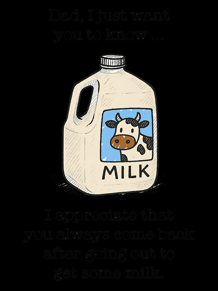 Funny Dad Milk Joke by sanasoniro Unisex , , , Long Sleeve Tee