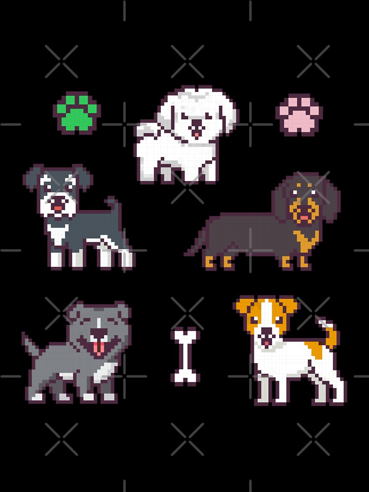 Pixel Art Dog Sticker Set 2 by uxcomshop Unisex , , , Long Sleeve Tee