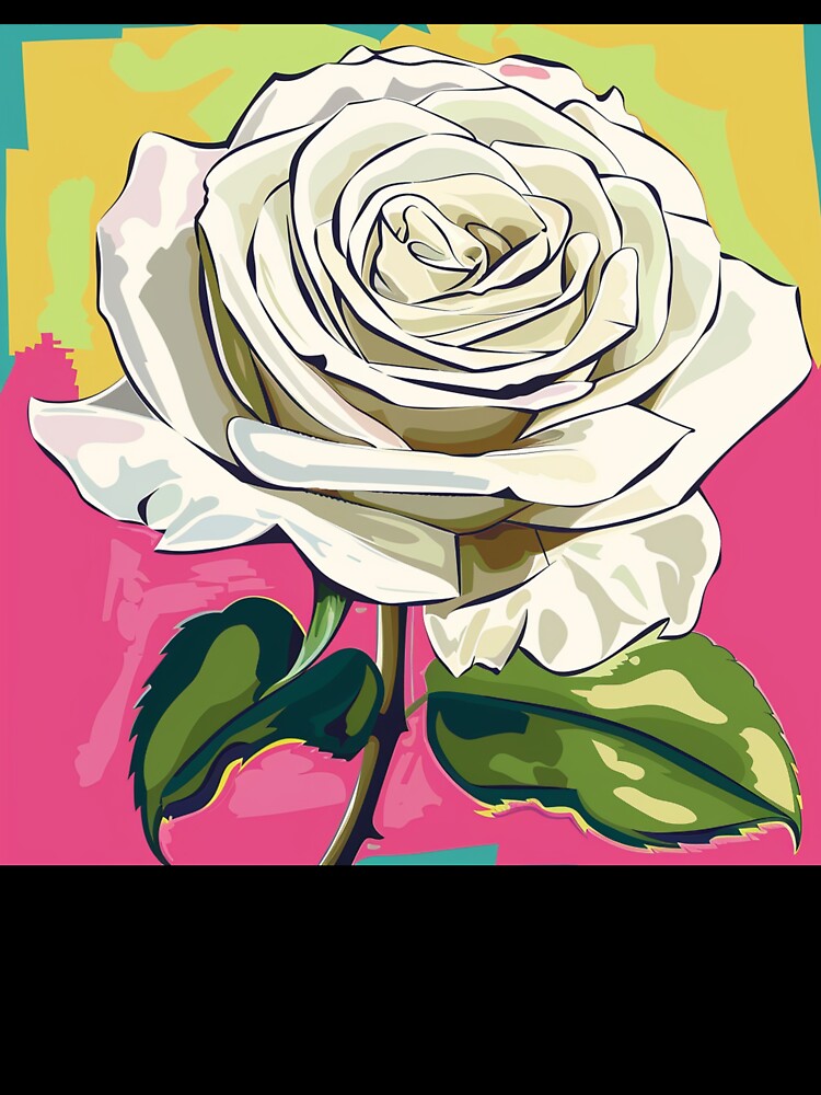White Rose Pop Art 2 by AstroRisq Unisex , , , Long Sleeve Tee