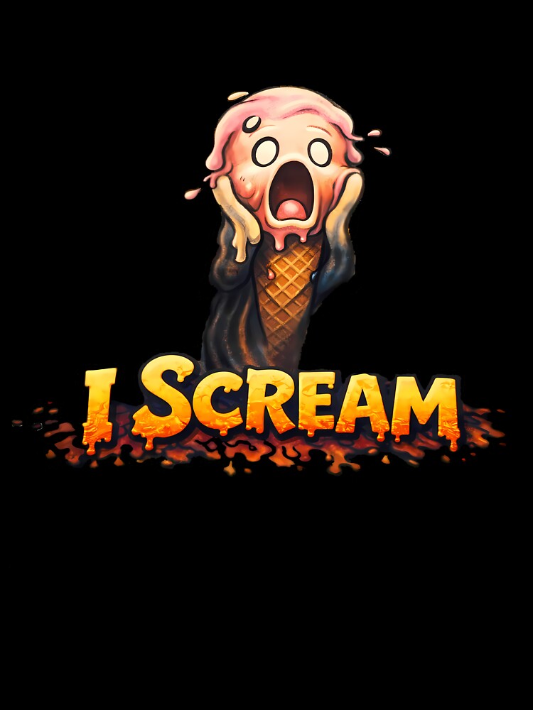 I Scream Ice Cream Horror Pun Design by AuraloomAtelier Unisex , , , Long Sleeve Tee