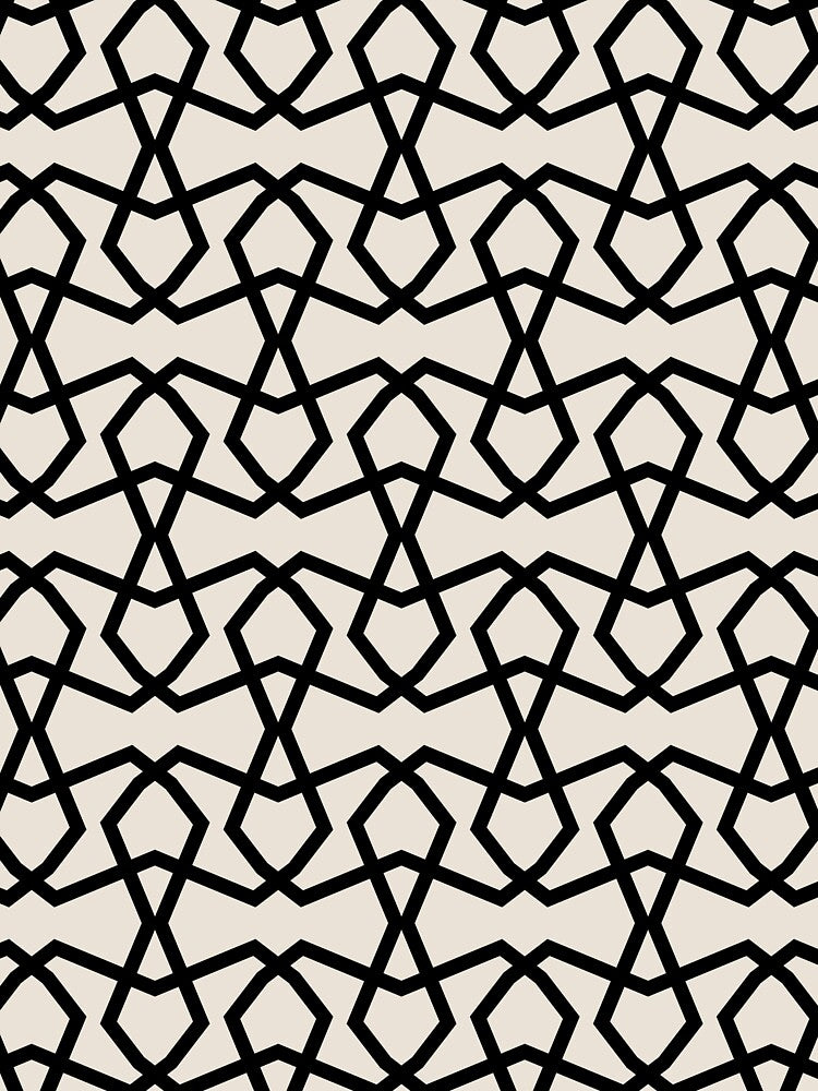 Black and Beige Tessellation Line Pattern 36 Pairs DE 2022 Popular Color Crisp Muslin DE6212 by ColorOfTheYears