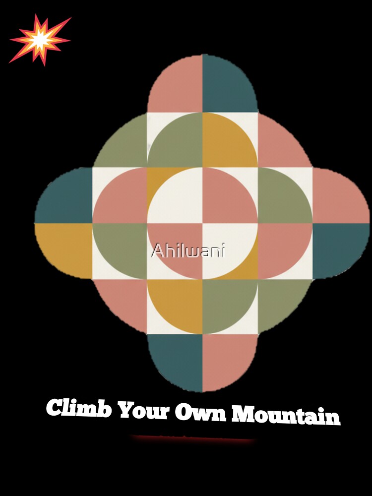 New Minimalist Geometric Mountain Art "The Future Is Bright" Aesthetic Design by Ahilwani