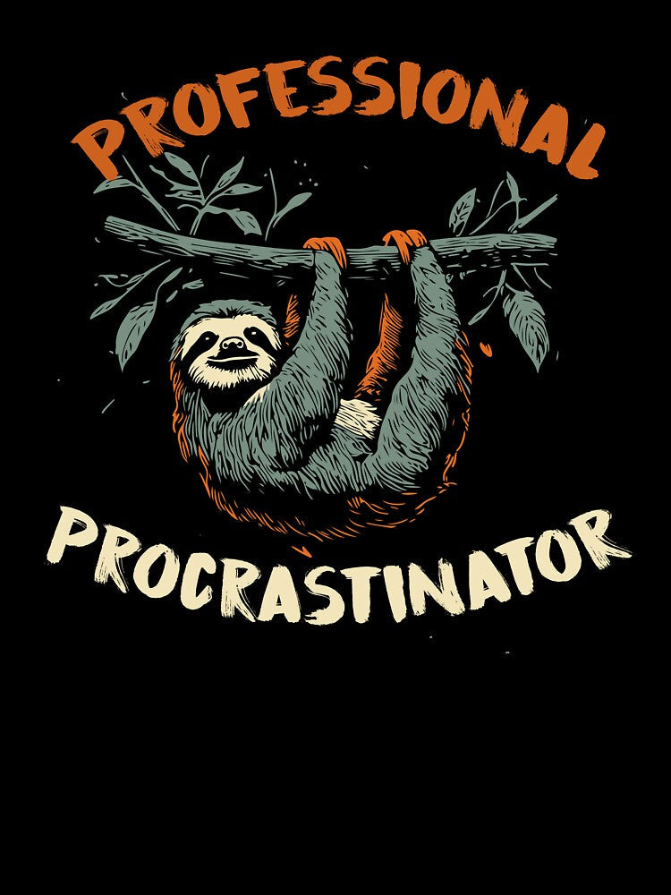 Sloth Professional Procrastinator Funny by Slavic1991 Unisex , , , Long Sleeve Tee