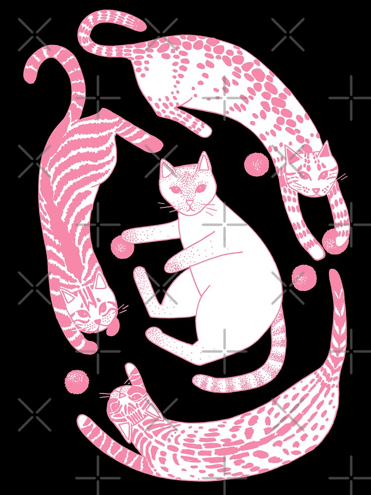 Playful gatines (pink) by blursbyai Unisex , , , Long Sleeve Tee