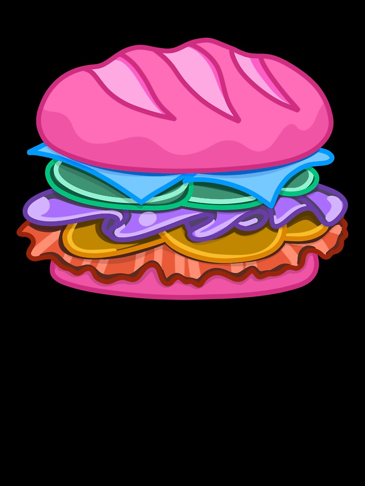 Pink Burger by Minaficent Unisex , , , Long Sleeve Tee