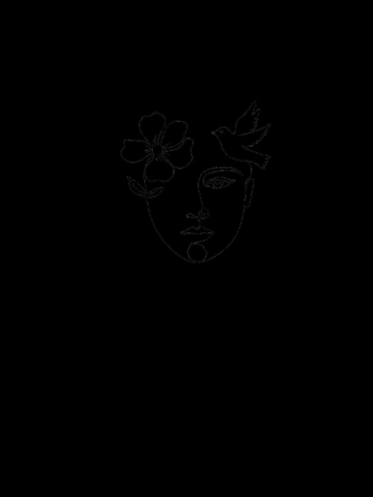 Harmony of Mind – One Line Face with Flower and Bird by AHBBoutique