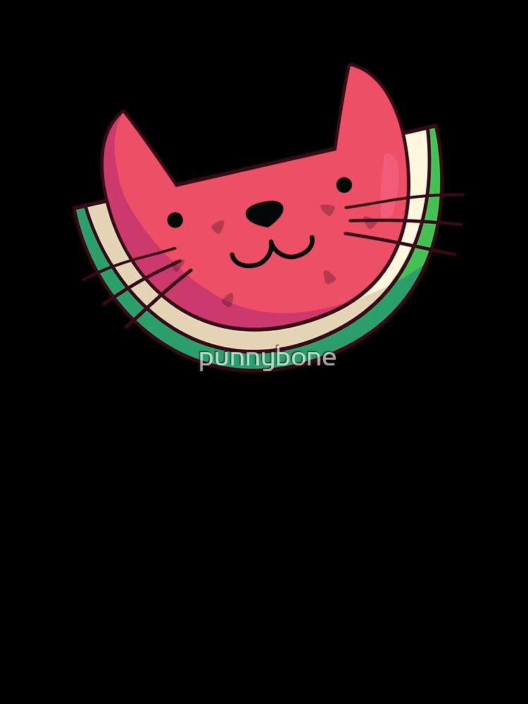 Cat-ermelon Cute Cat Watermelon Pun by punnybone Unisex , , , Long Sleeve Tee