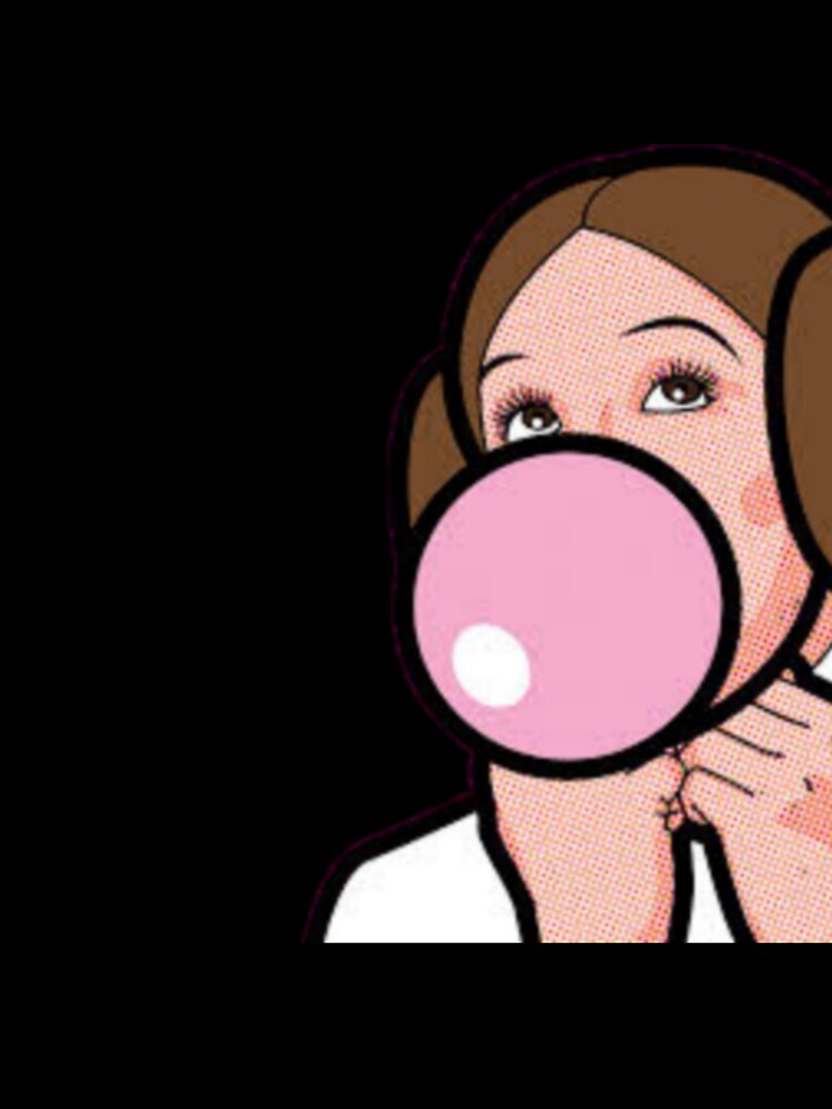 Pop Art girl blowing chewing gum by DuaaSiddiqui Unisex , , , Long Sleeve Tee