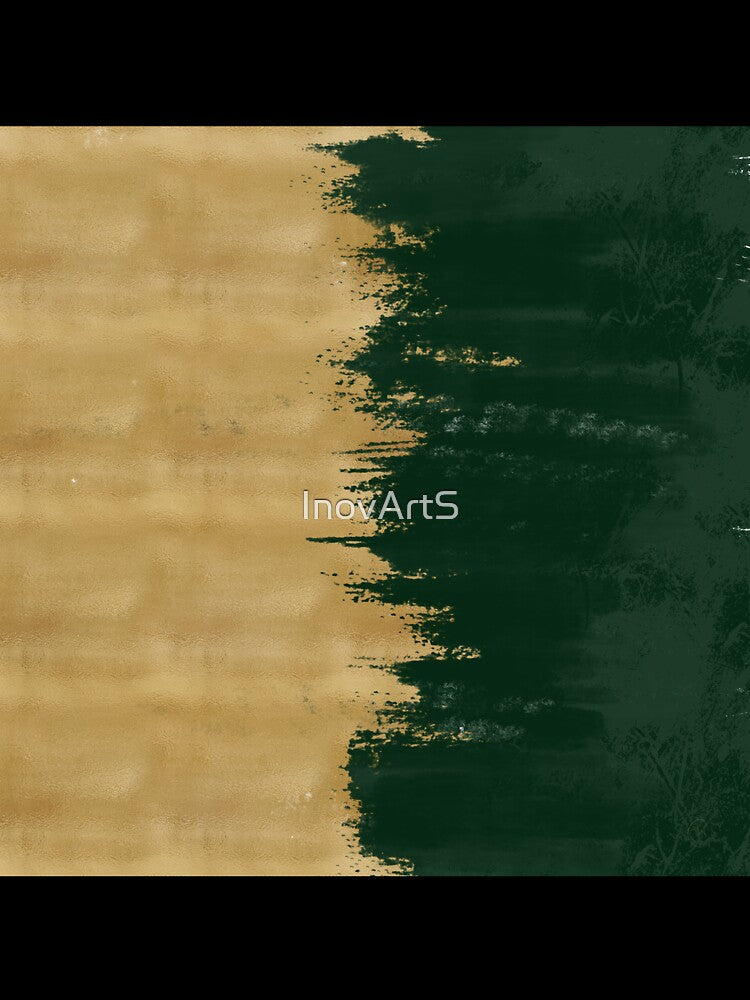 Modern Gold Green Brushstrokes Abstract Painting by InovArtS Unisex , , , Long Sleeve Tee