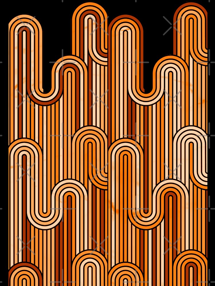 Retro Wavy Stripes - Rust Orange by SilverPegasus