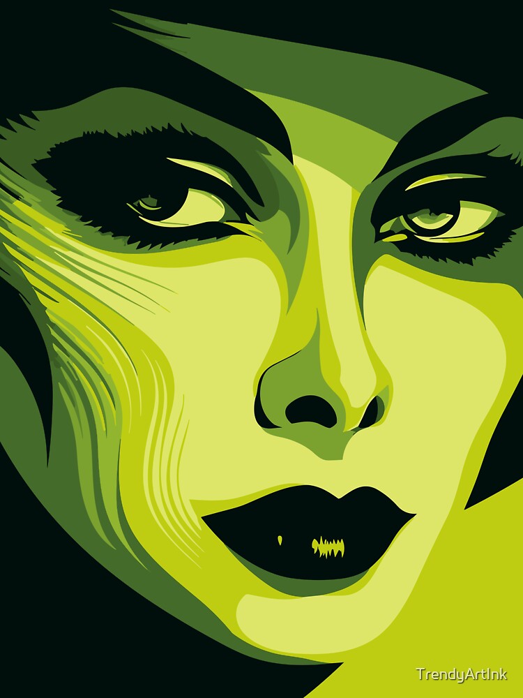 Pop Art Enigma: Mysterious Woman by TrendyArtInk Unisex , , , Long Sleeve Tee