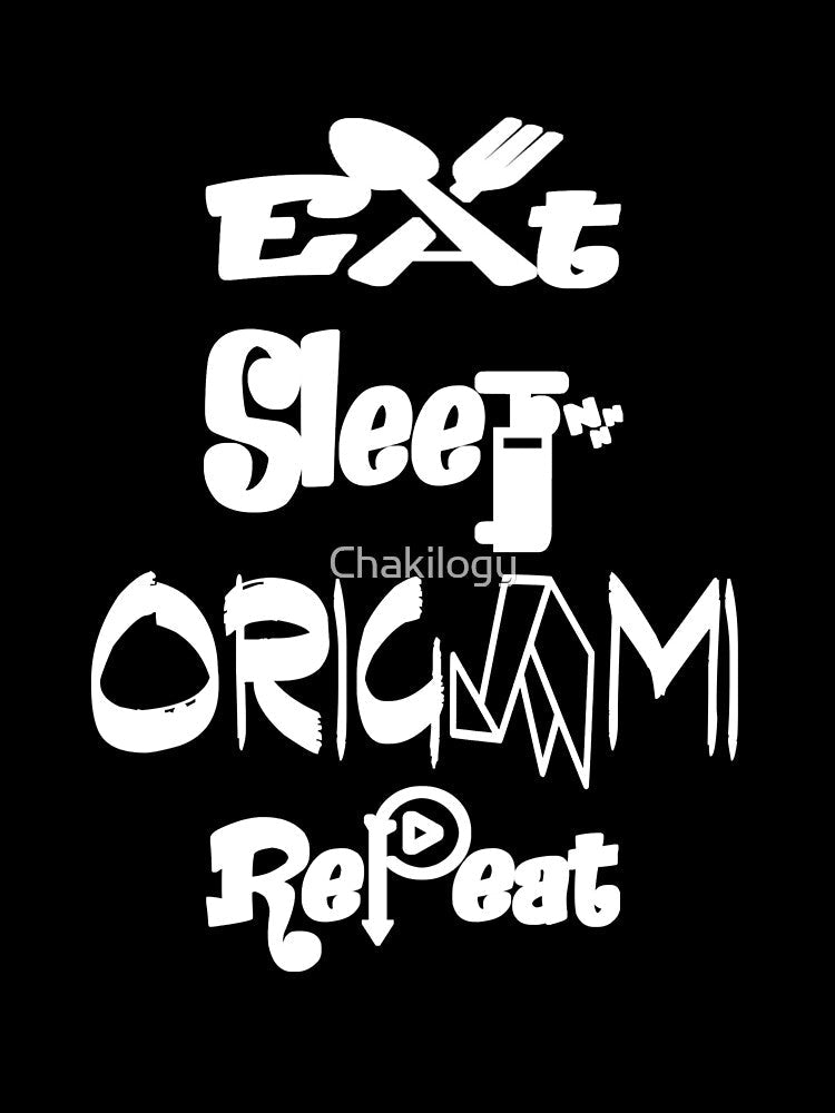 Eat sleep origami repeat,V3. by Chakilogy Unisex , , , Long Sleeve Tee