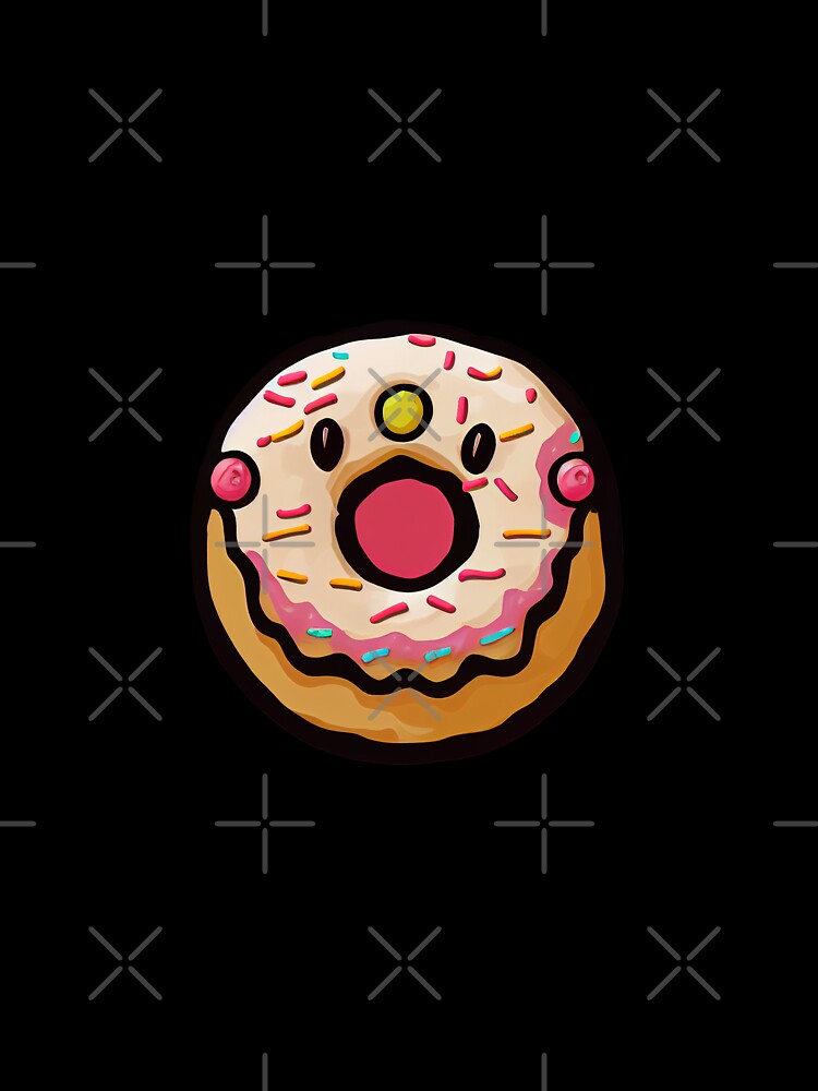 dozydonut surprised donut #3 by dozydonut Unisex , , , Long Sleeve Tee