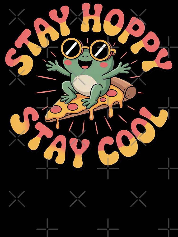 Kawaii Frog, Cute Kawaii Frog Riding On A Pizza Slice by graphic-genie Unisex , , , Long Sleeve Tee