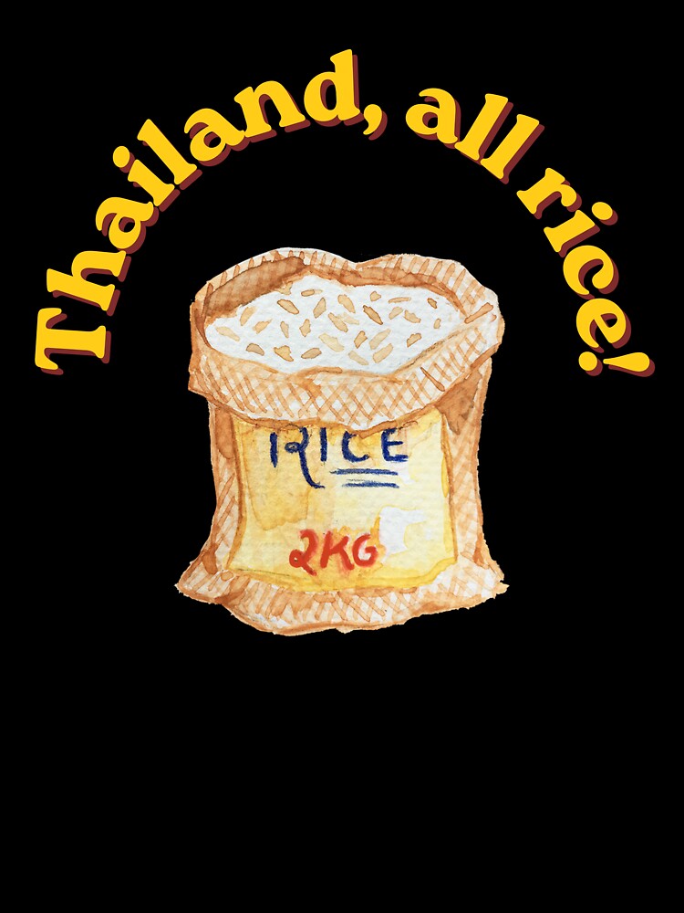 Thailand, All Rice! Funny Rice Pun Design by Lazycocoon Unisex , , , Long Sleeve Tee