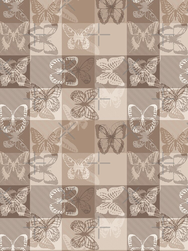 Neutral Colour Palette Butterfly Gingham by PatternTitan