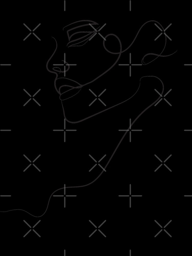 Simple Minimalist One Line Female Face by Valeria-Art