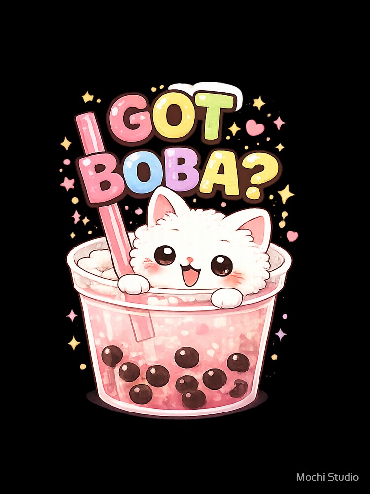 Lumi Cute Cat – Got Boba by Mochi Studio Unisex , , , Long Sleeve Tee