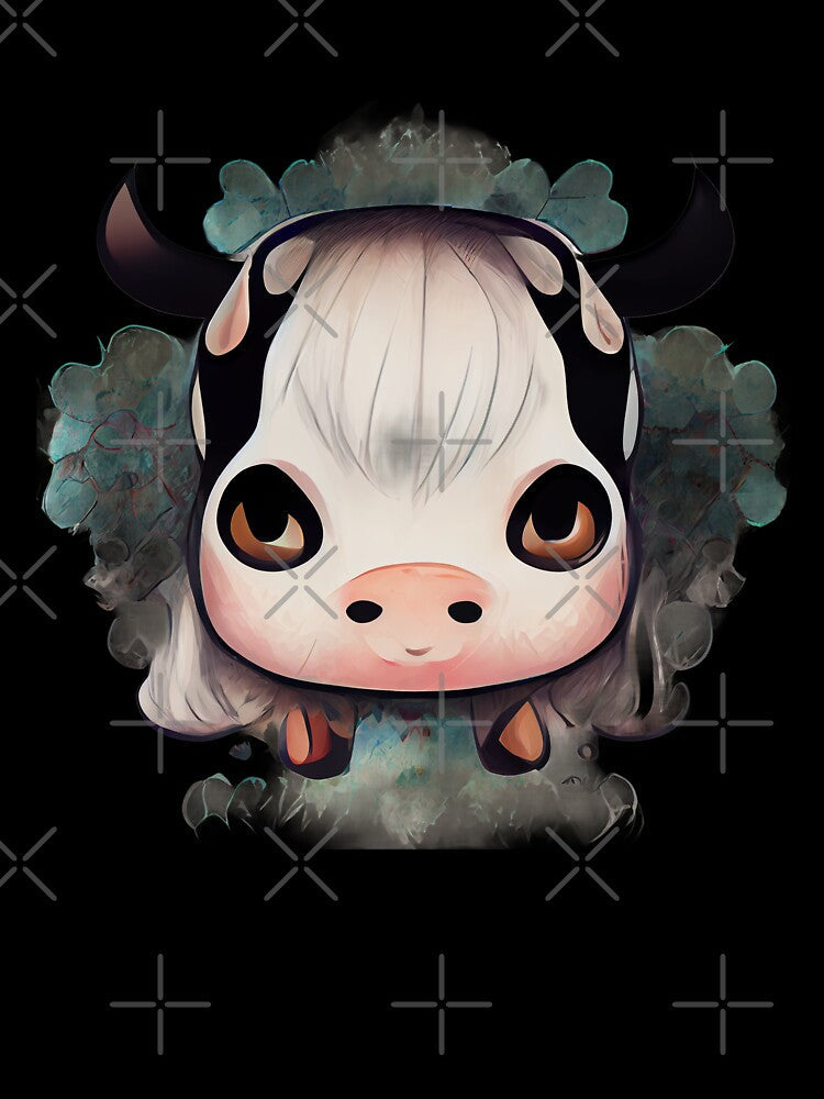 Chibi cow by Bratak Unisex , , , Long Sleeve Tee