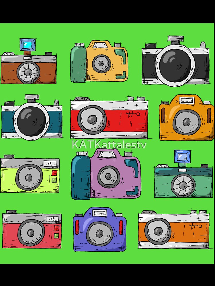 Cameras on Lime by KATKattalestv Unisex , , , Long Sleeve Tee