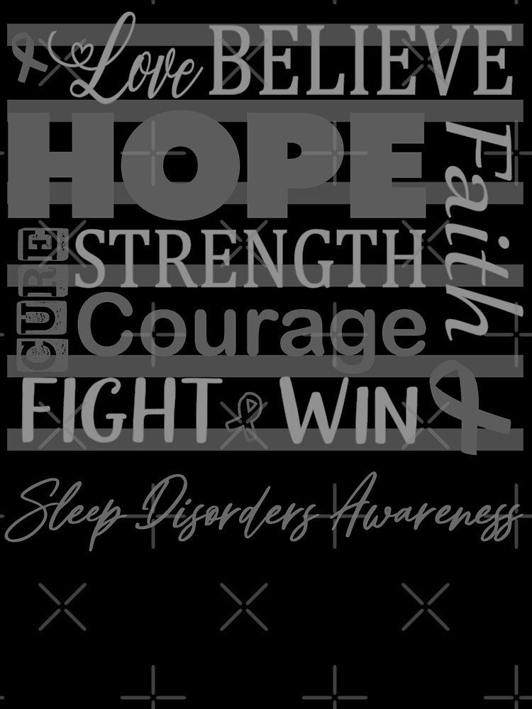 Love Believe Hope Sleep Disorders Awareness by largellie Unisex , , , Long Sleeve Tee