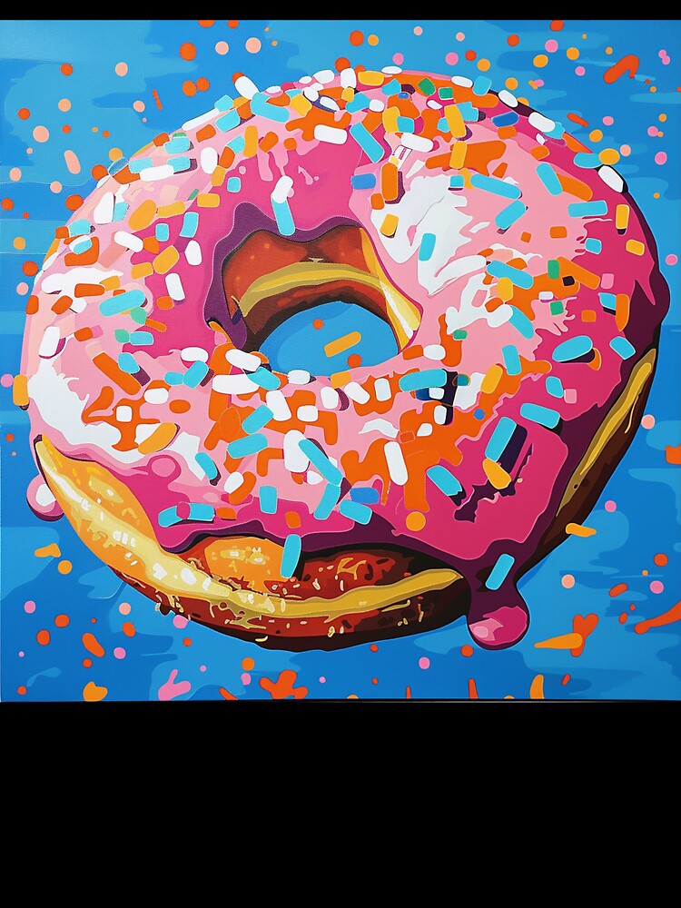 Iced Donut Pop Art 3 by AstroRisq Unisex , , , Long Sleeve Tee