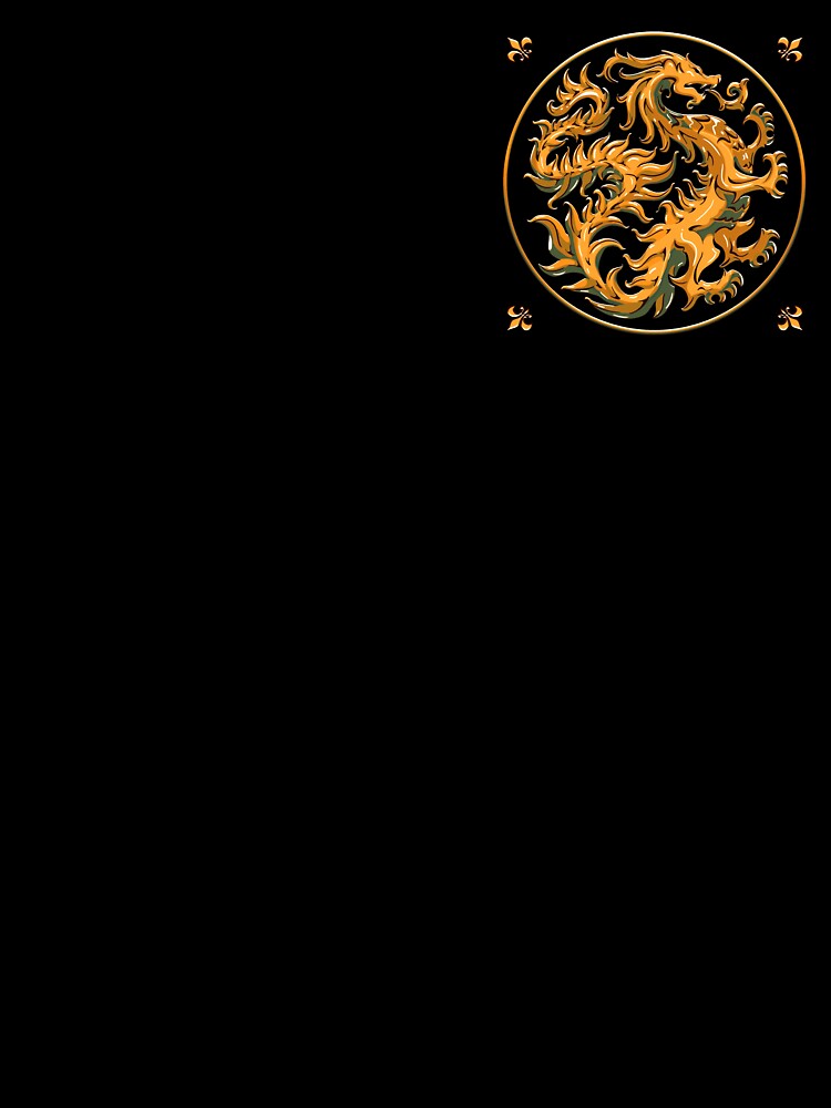 golden dragon royal flag emblem illustration badge graphic logo art by hayrpictures Unisex , , , Long Sleeve Tee