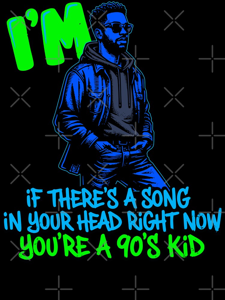 A 90's blue kid gets it, nineties vibe vintage retro party guess the song by KHWD Unisex , , , Long Sleeve Tee