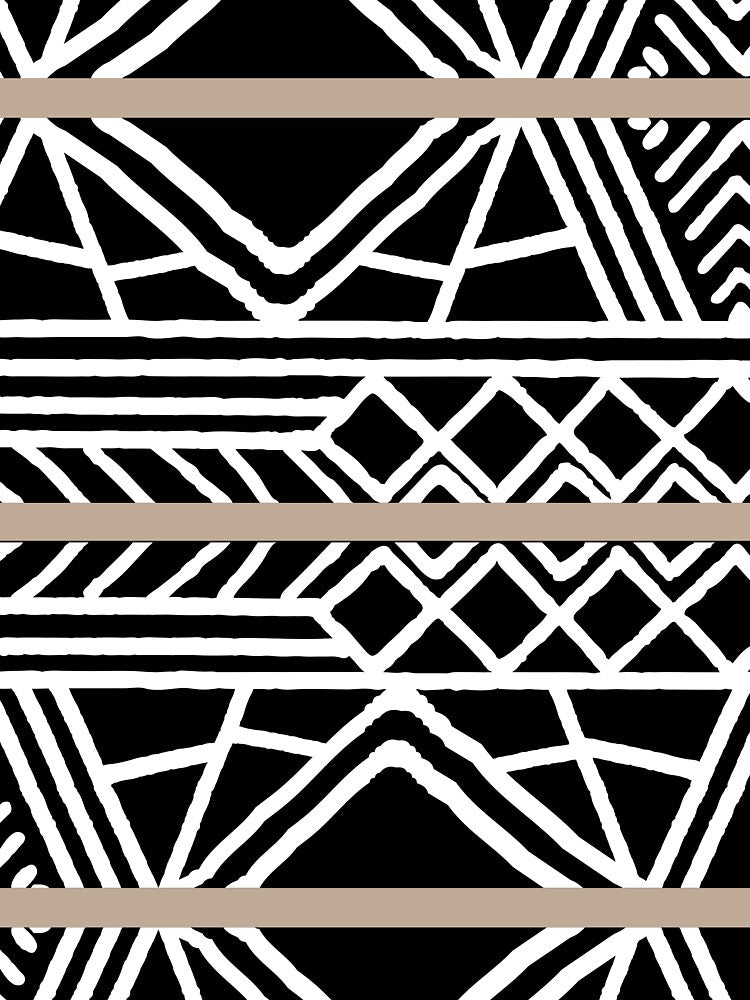 Brown Black and White Mud Cloth Stripe Pattern Pairs DE 2022 Popular Color Trail Dust DE6123 by ColorOfTheYears