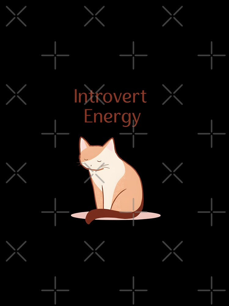 Introvert Energy Cat Minimal Design – Calm Quiet Cat Aesthetic by Kavya Art Unisex , , , Long Sleeve Tee