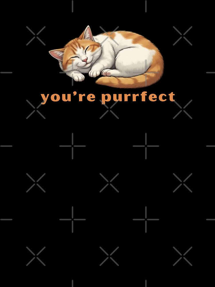 You're purrfect - Cute Pun | TeeHee Puns Funny Design by TeeHee Puns Unisex , , , Long Sleeve Tee