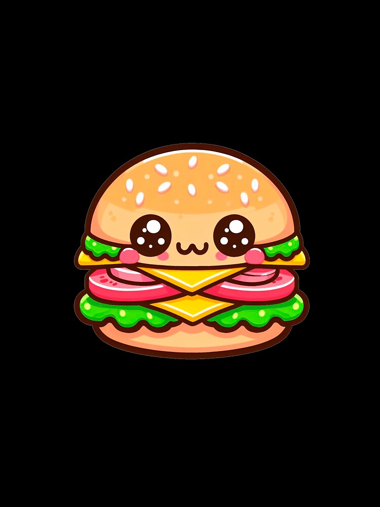 cute kawaii burger by tomamatear Unisex , , , Long Sleeve Tee