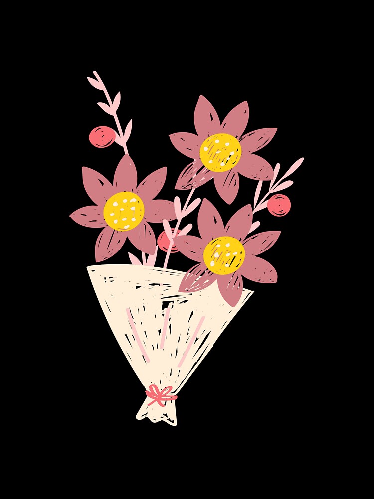 Cute Flower Bouquet Crayon by MinezJi15 Unisex , , , Long Sleeve Tee