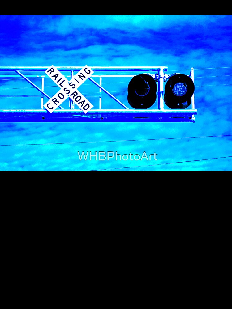 Railroad Crossing Overhead Cantilever Flashers with Blue Lights by WHBPhotoArt Unisex , , , Long Sleeve Tee