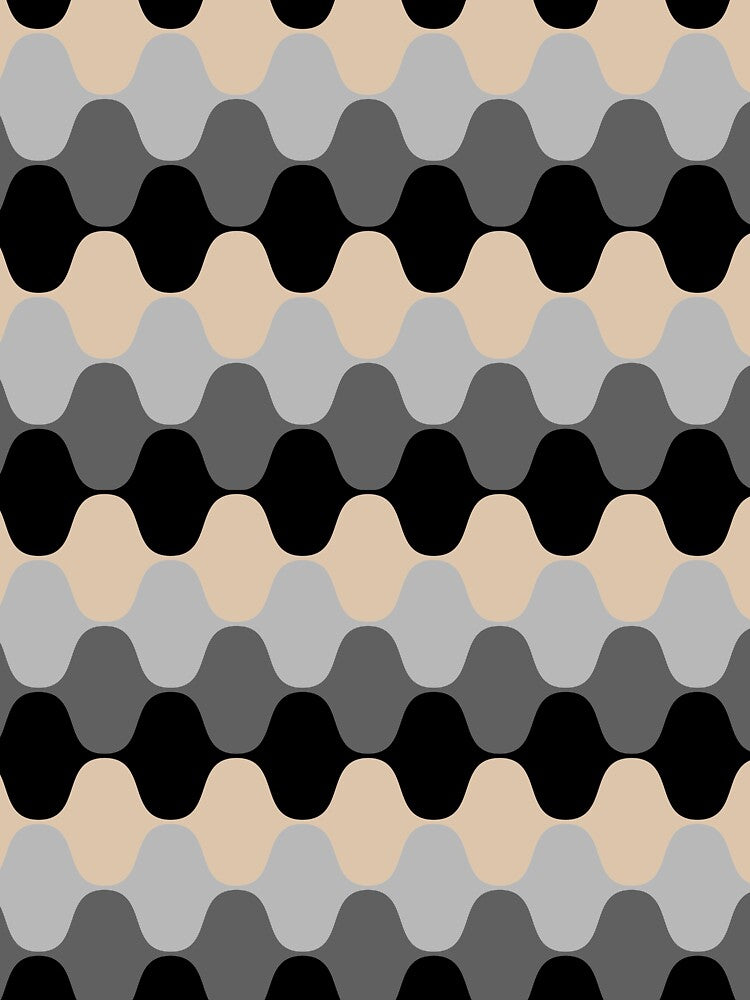 Brown Black and Gray Retro Wavy Stripe Pattern Pairs DE 2022 Trending Color Cliff's View DEC720 by ColorOfTheYears