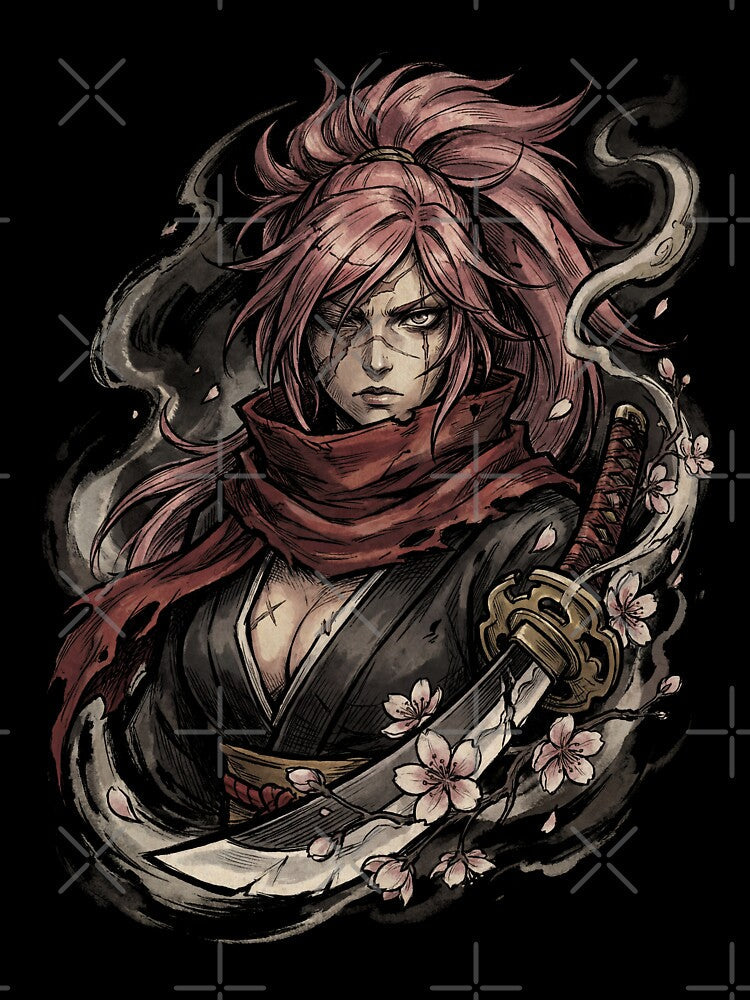 Baiken Guilty Gear Relaxed – Modern Japanese Casual Art by Senpaiwaves Unisex , , , Long Sleeve Tee