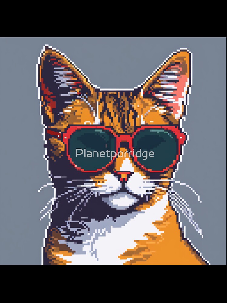 Pixel Cat by Planetporridge Unisex , , , Long Sleeve Tee