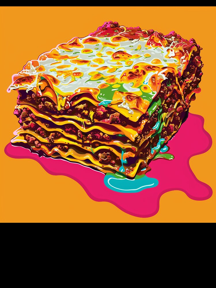Lasagna Pop Art 2 by AstroRisq Unisex , , , Long Sleeve Tee