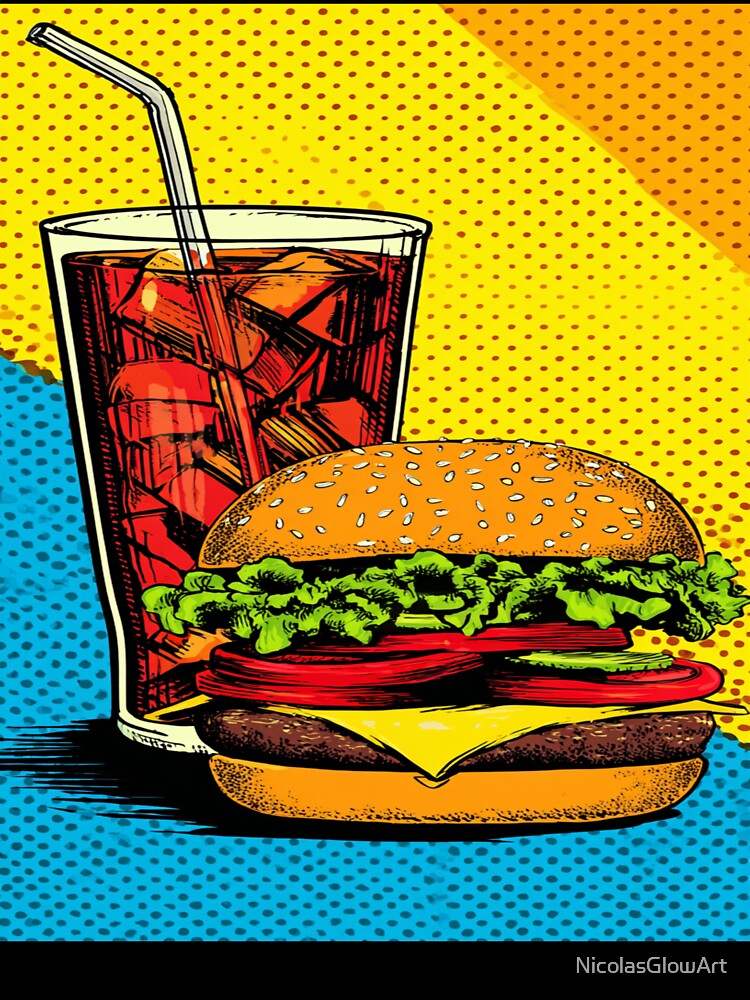 Pop Art Fast Food by NicolasGlowArt Unisex , , , Long Sleeve Tee