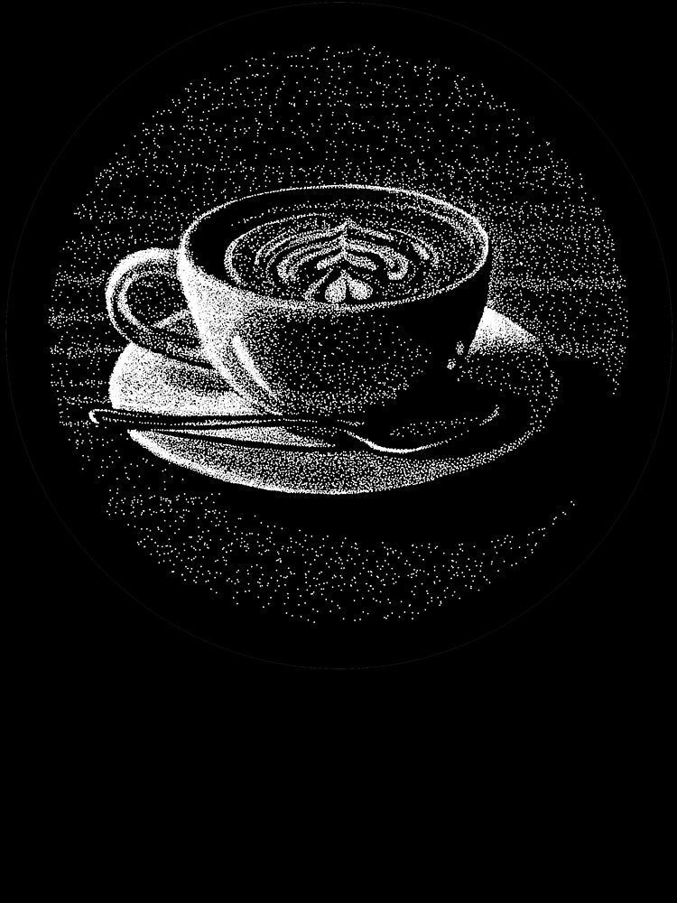 Stippling Latte Illustration by HalpinDesign Unisex , , , Long Sleeve Tee
