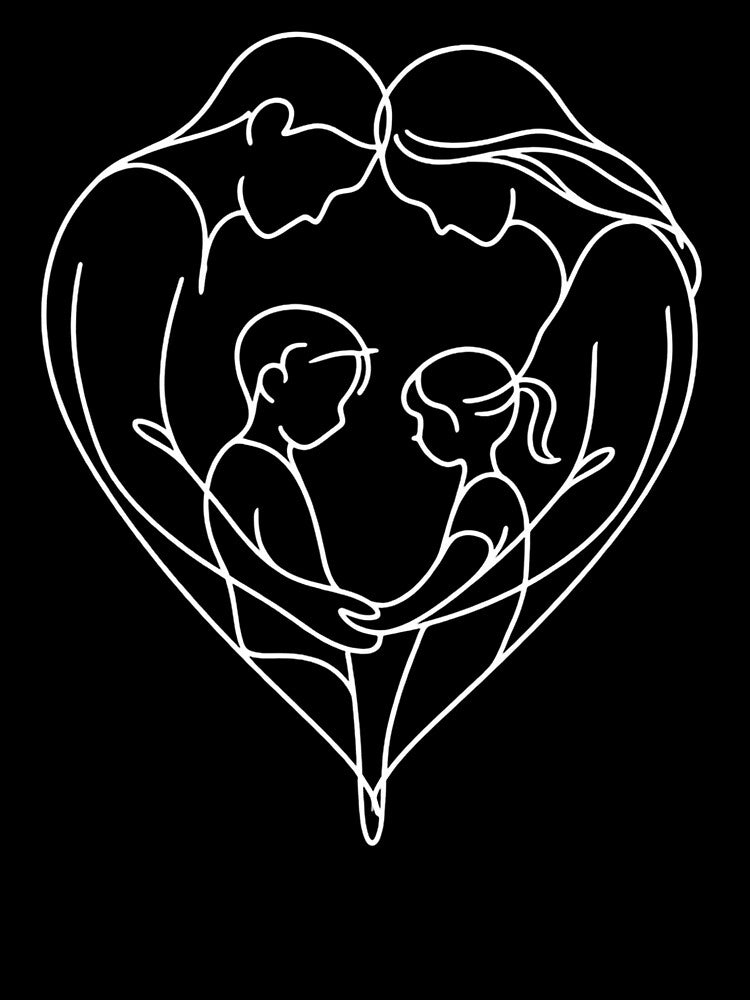 One Line Family Love – Minimalist Continuous Line Art of Unity & Warmth by wanado
