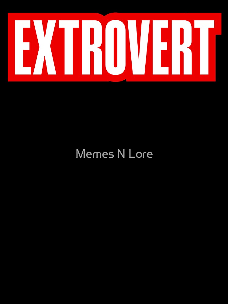 Extrovert, Red Outline by Memes N Lore Unisex , , , Long Sleeve Tee