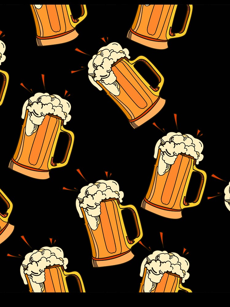 Vector seamless pattern glass of beer by Huynhdesign Unisex , , , Long Sleeve Tee