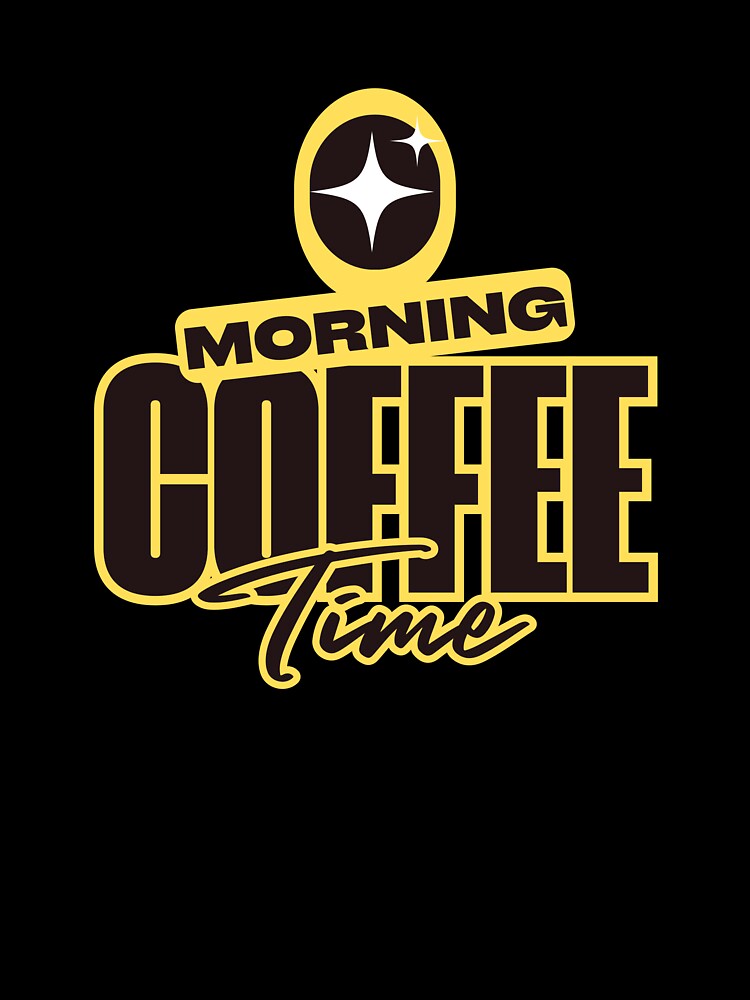 Morning Coffee Time Bold Graphic | Energetic Yellow Coffee Lover Gift by BeanNTee Unisex , , , Long Sleeve Tee